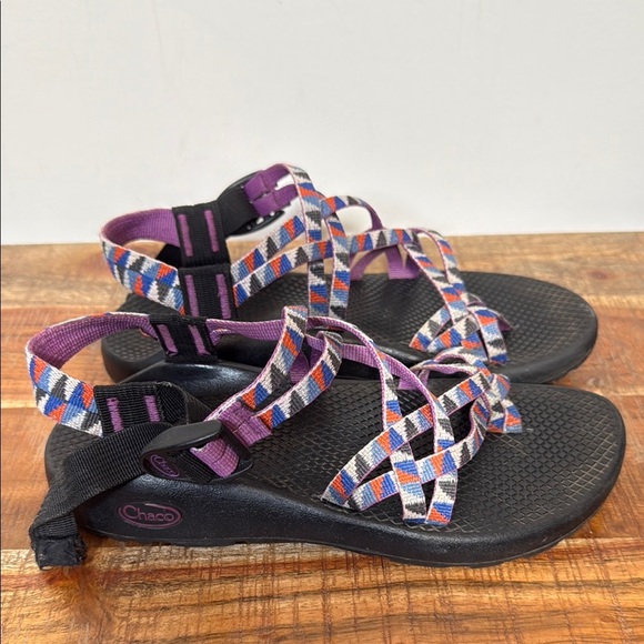 Chaco Purple and Black Geometric Sandals, Women’s 7 - Picture 1 of 7
